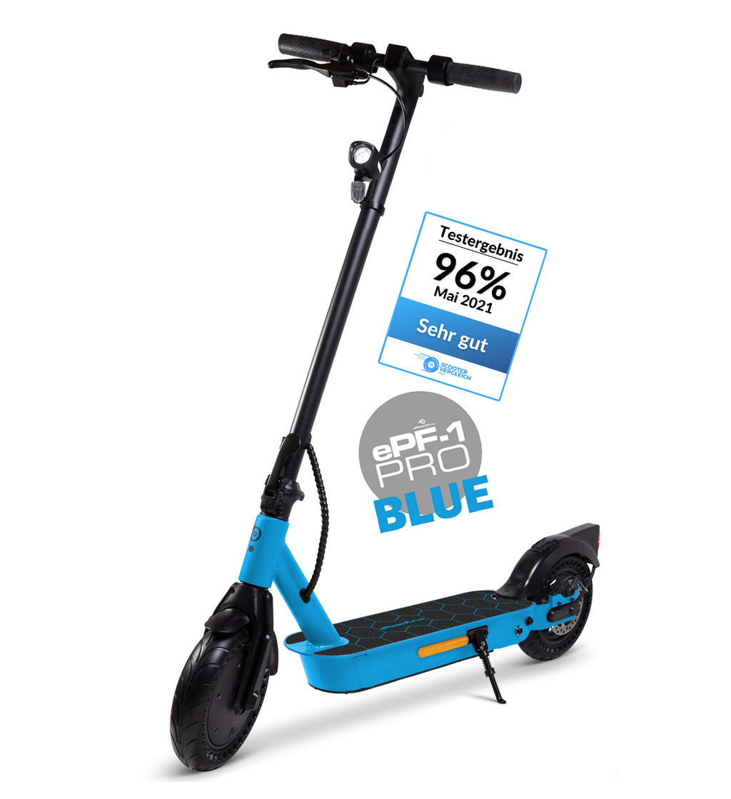 ePowerFun epf-1 PRO BLUE eScooter mit Strassenzulassung | Sherade Media