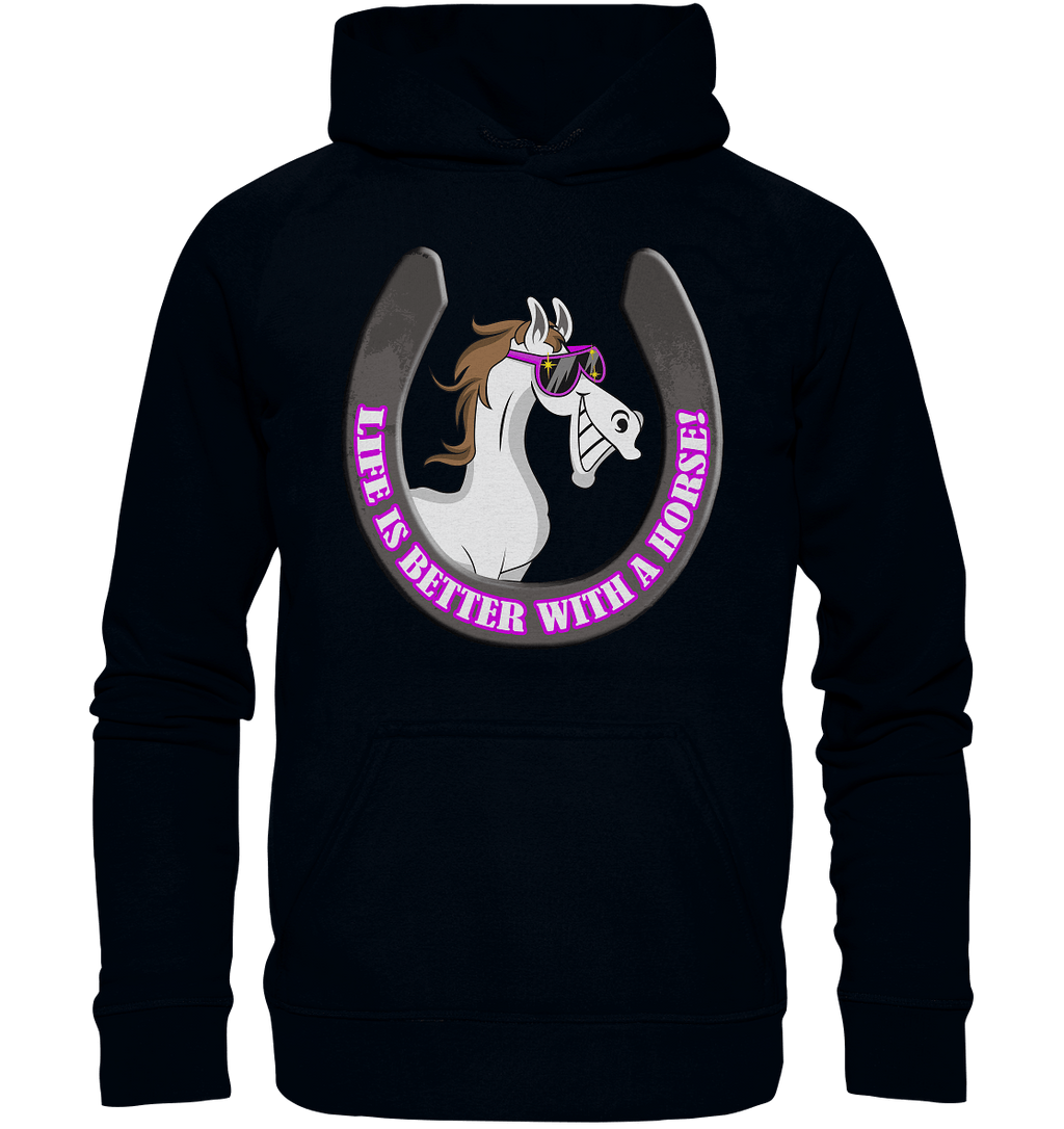 Life is better with a horse... - Premium Unisex Hoodie - SHERADE Media