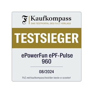 ePowerFun ePF-Pulse 960 - 104 km Reichweite - Wegfahrsperre NFC Chip - e-Scooter