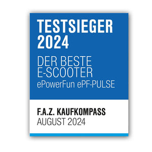 ePF-Pulse 960 Testsieger F.A.Z. 08/2024 - 104 km Reichweite - e-Scooter von ePowerFun - Wegfahrsperre NFC Chip