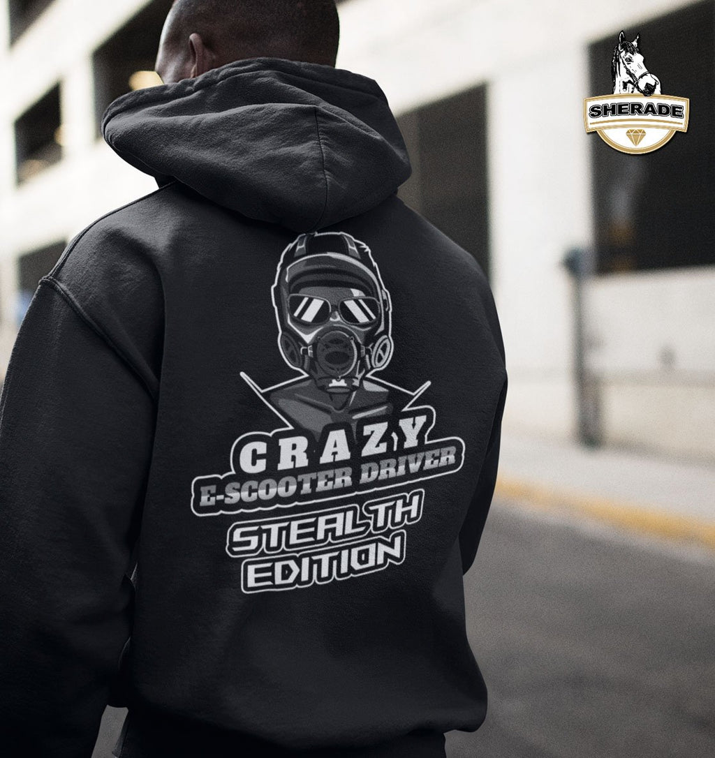 Crazy e-Scooter Driver Stealth Edition  -  Premium Unisex Hoodie - Kapuzenpullover - SHERADE Media