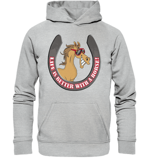 Life is better with a horse! - Premium Unisex Hoodie - SHERADE Media