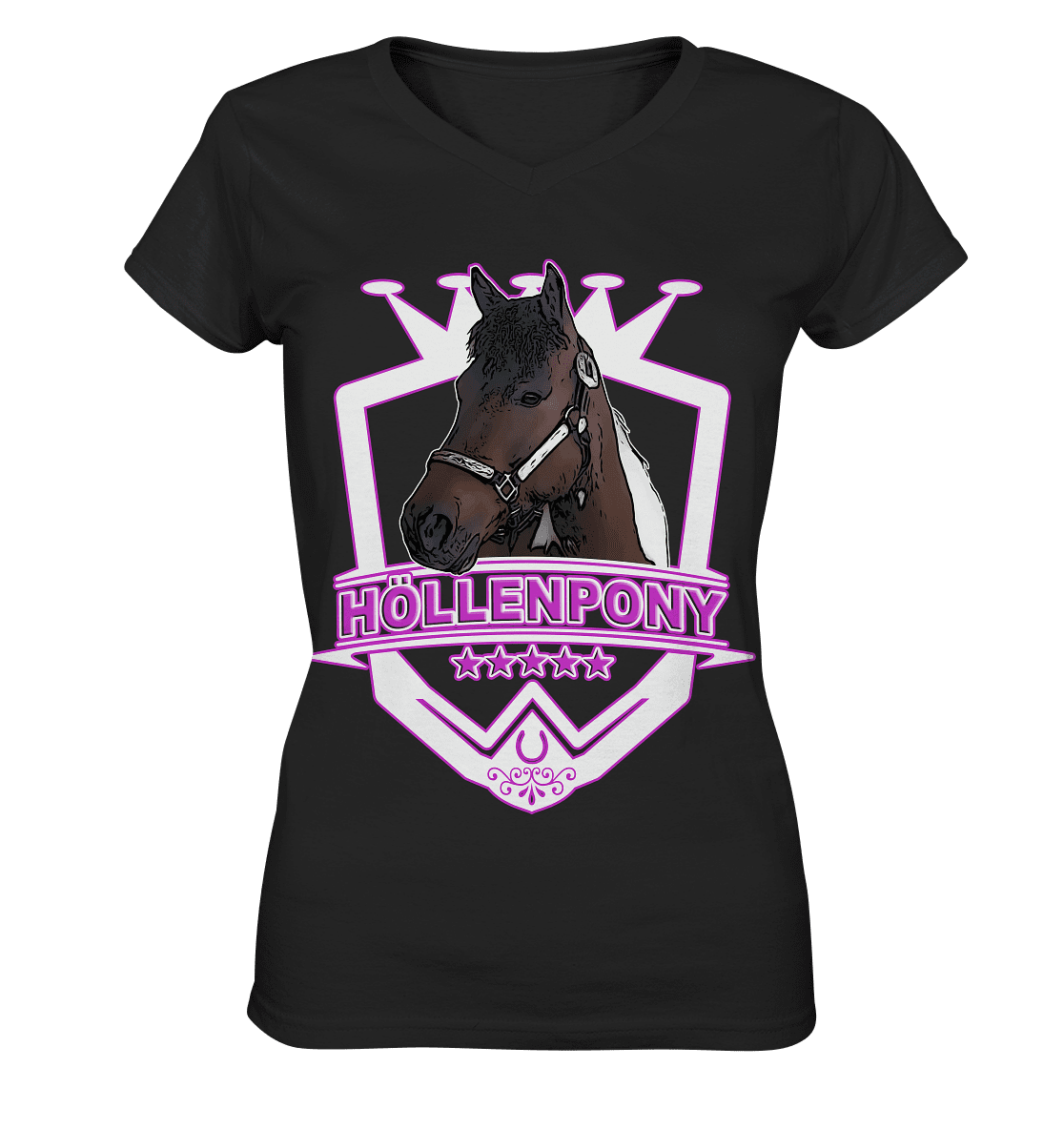 Höllenpony - Ladies V-Neck Shirt - SHERADE Media