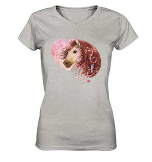 Love Horse mit Herz - Ladies V-Neck Shirt - SHERADE Media