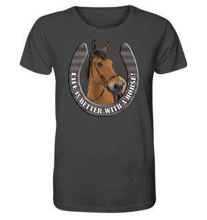 Life is better with a Horse! - Mens Organic Shirt - SHERADE Media